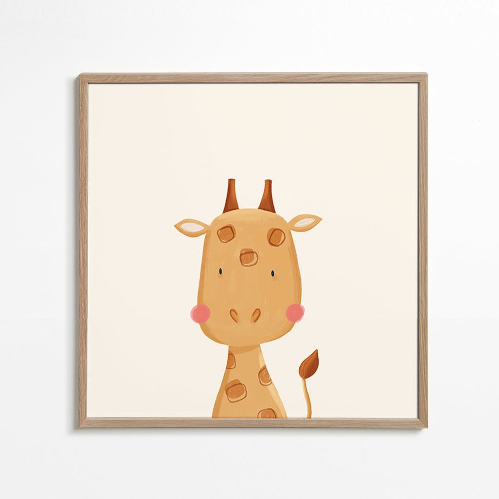 Lámina infantil jirafa dulce – Oak Frame