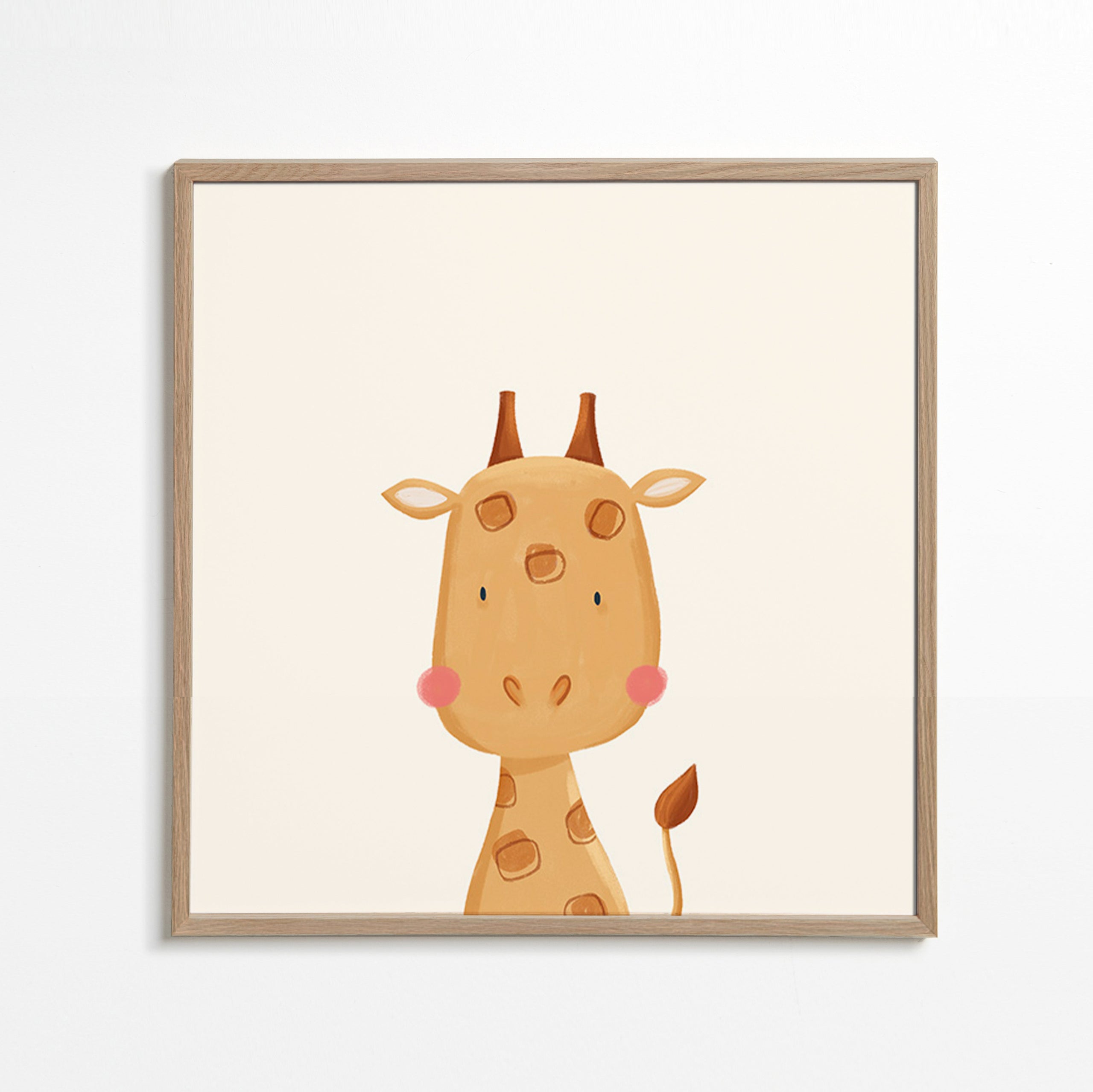 Lámina infantil jirafa dulce – Oak Frame