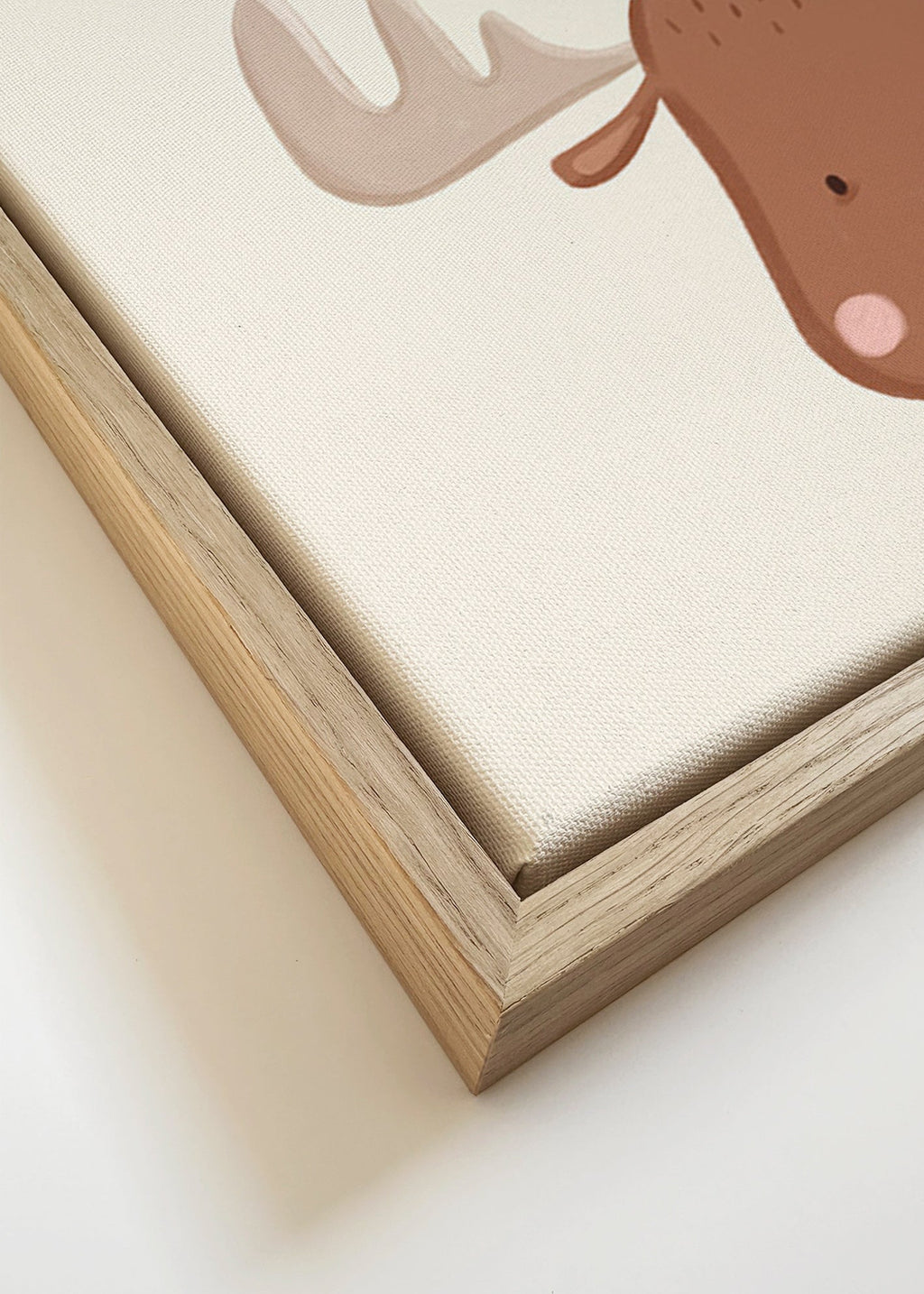 Cuadro alce infantil sobre fondo claro – Canvas detail