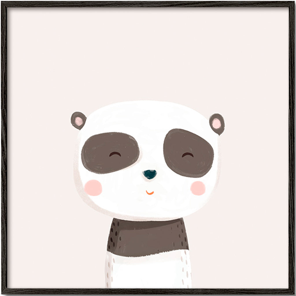 Lámina infantil panda dulce ilustrada – Black Frame