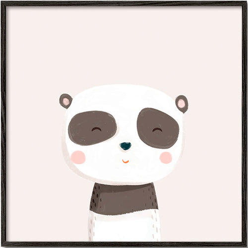 Lámina infantil panda dulce ilustrada – Black Frame
