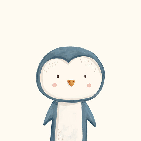 Cuadro pingüino ilustrado minimal