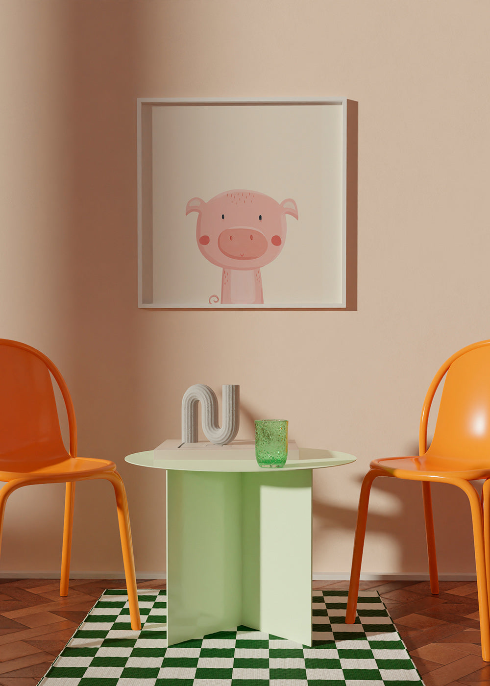Lámina infantil con cerdito rosa simpático – Product1