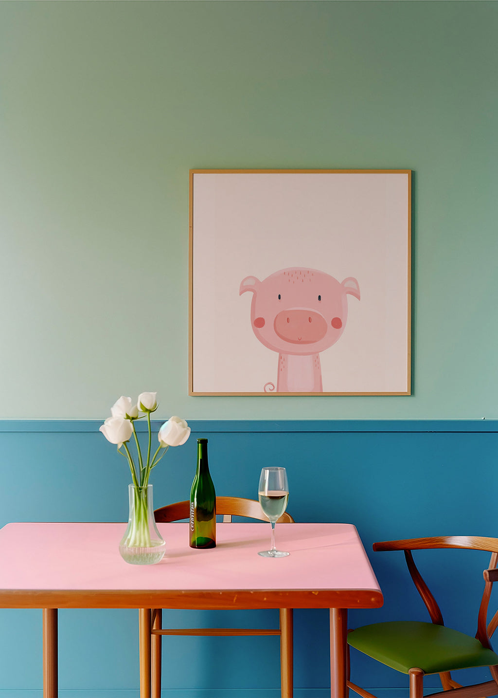 Lámina infantil con cerdito rosa simpático – Product3