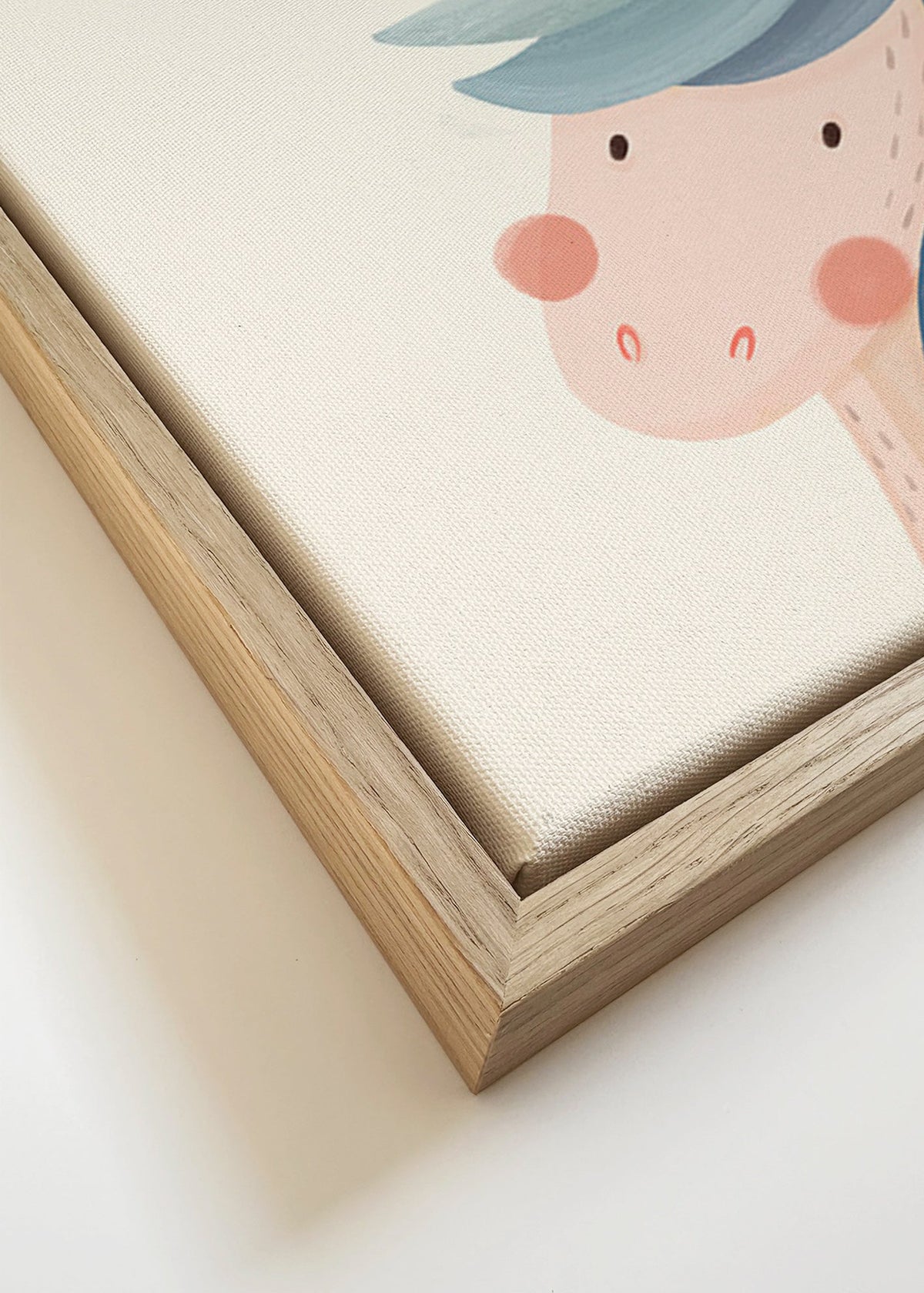 Lámina infantil unicornio azul simpático – Canvas detail