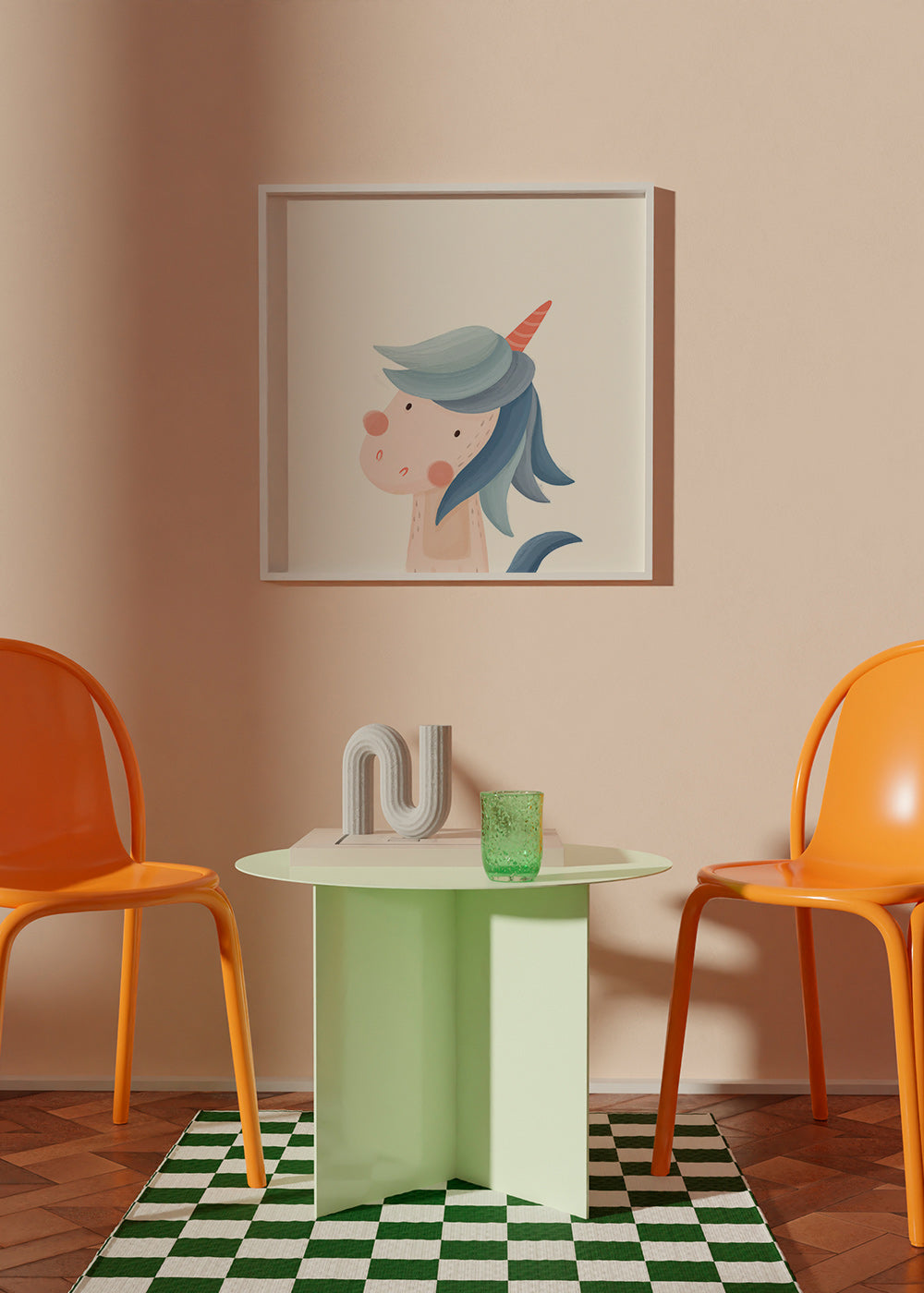 Lámina infantil unicornio azul simpático – Product2