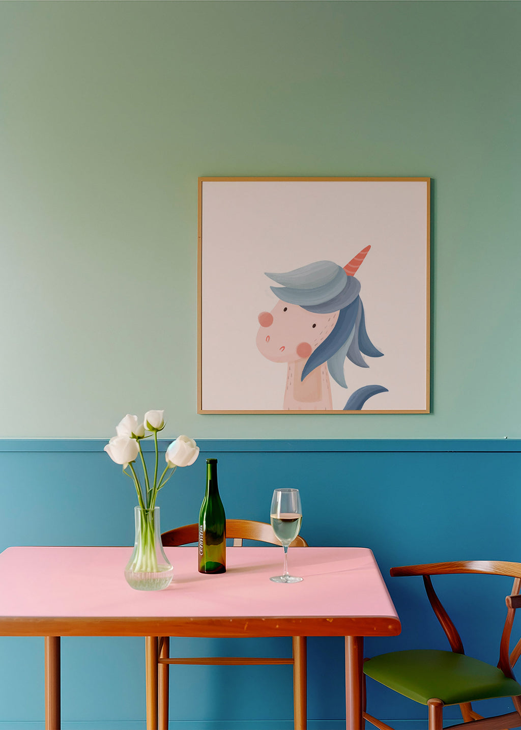 Lámina infantil unicornio azul simpático – Product3