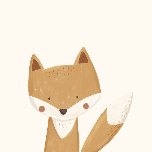 Cuadro zorro ilustrado adorable