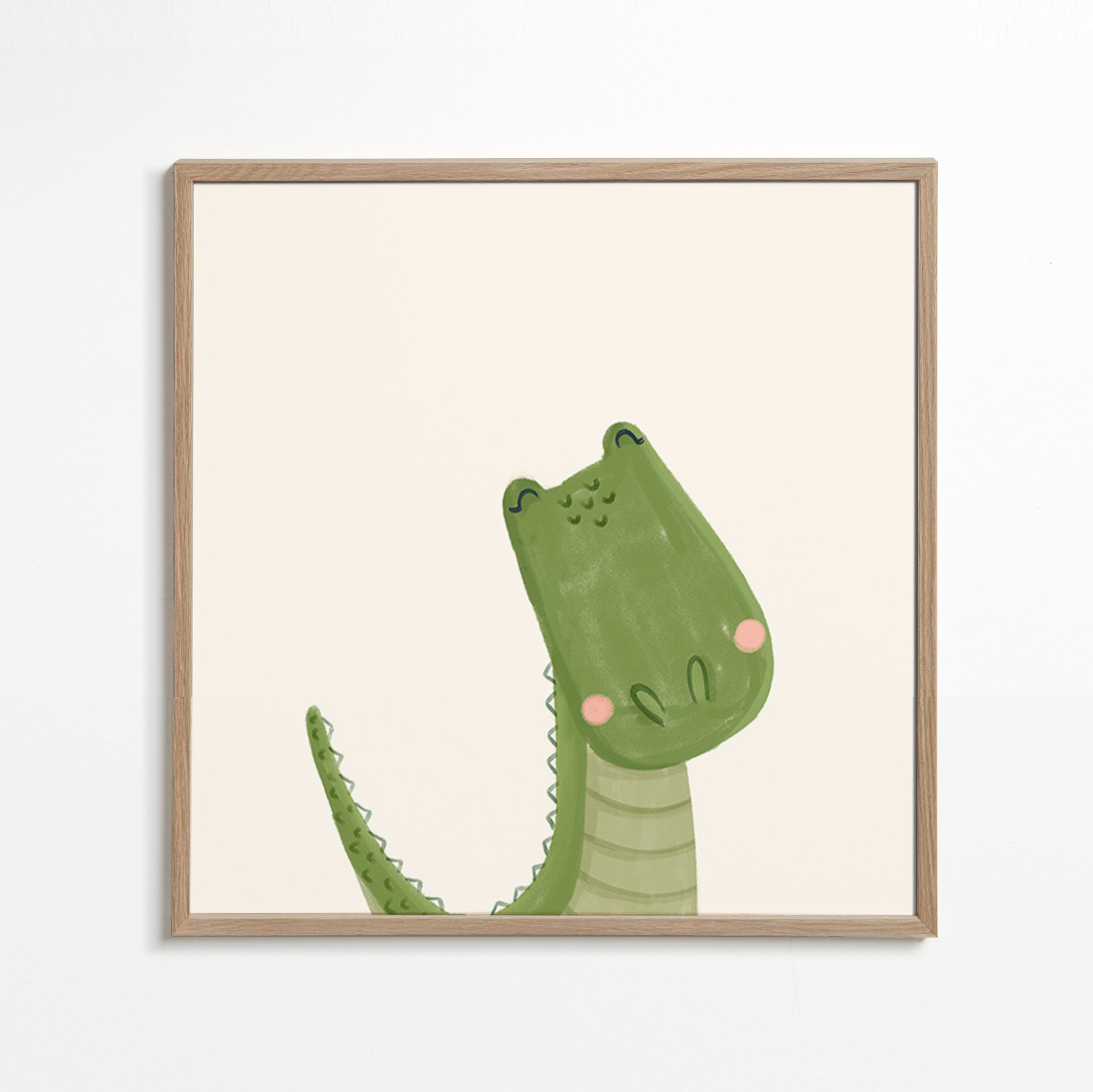 Lámina infantil cocodrilo sonriente – Oak Frame