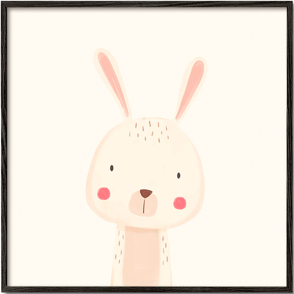 Lámina infantil con conejo tierno – Black Frame