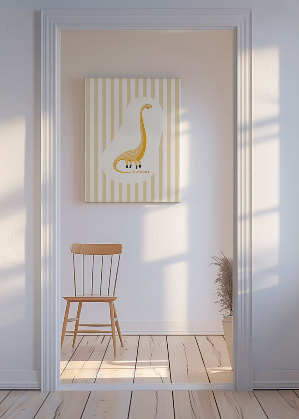 Lámina infantil Brachiosaurus amarillo – Canvas