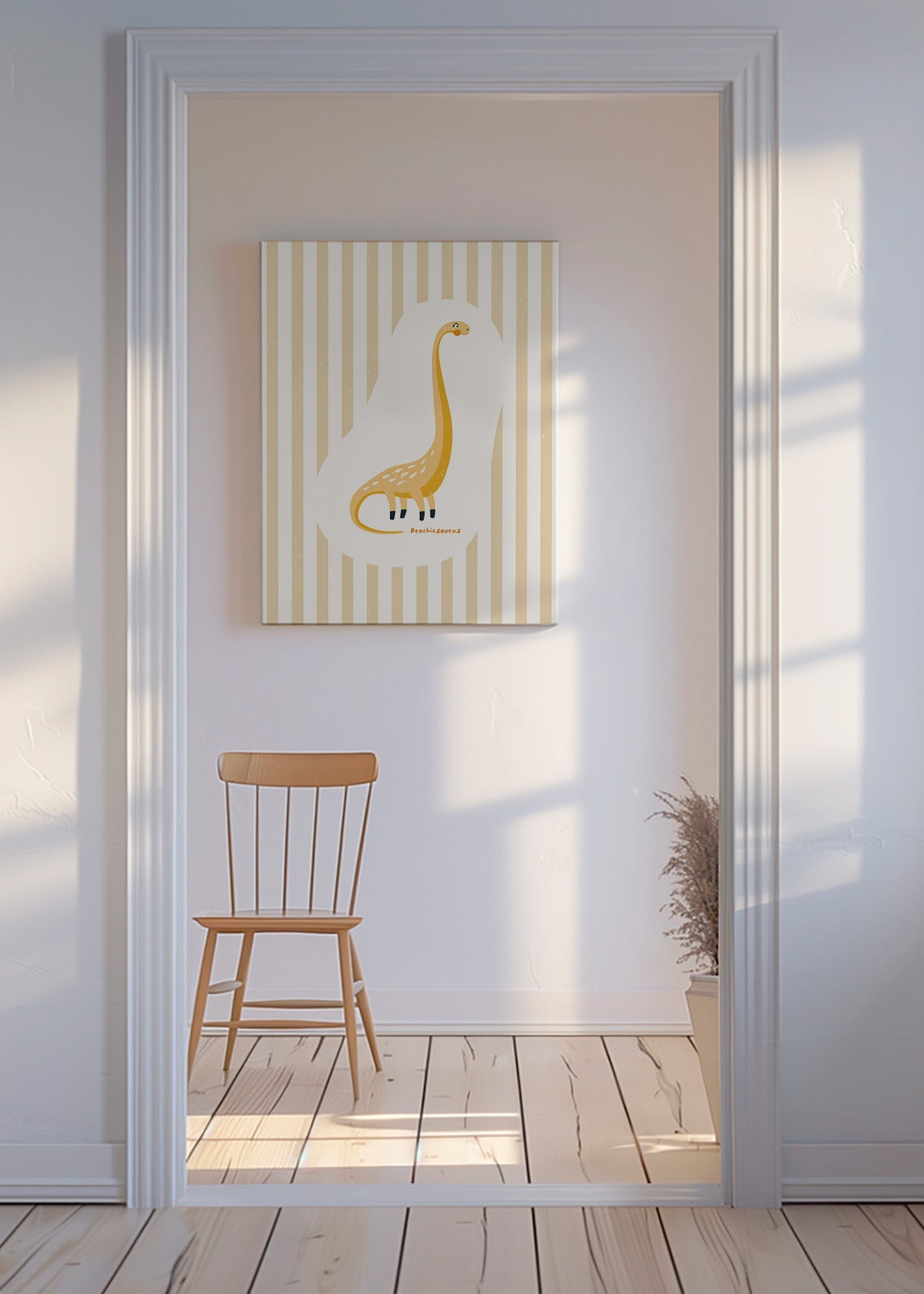 Lámina infantil Brachiosaurus amarillo – Canvas