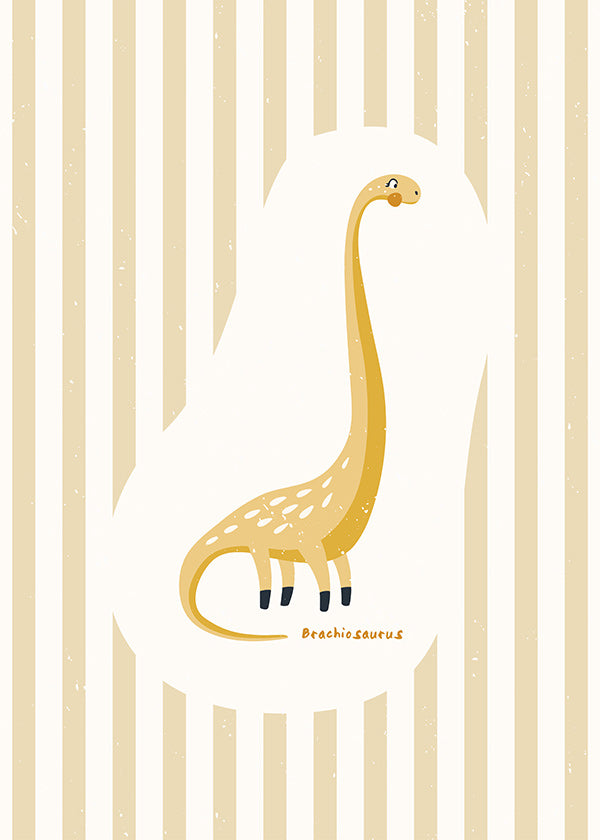 Lámina infantil Brachiosaurus amarillo