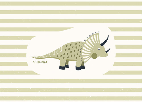 Lámina infantil Triceratops verde