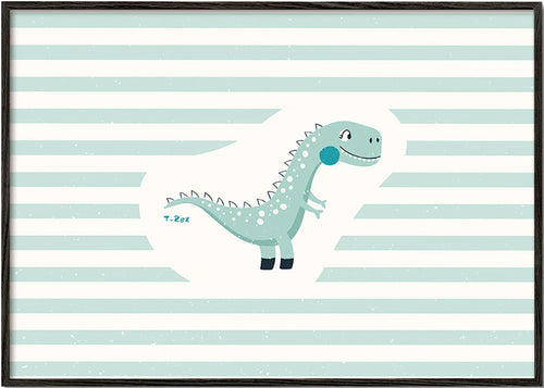 Lámina infantil T-Rex divertida – Black Frame