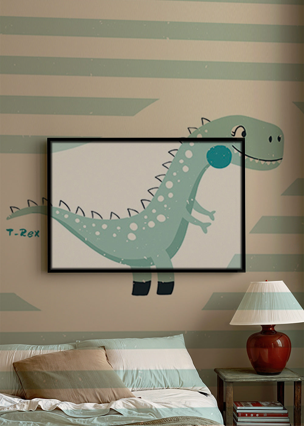 Lámina infantil T-Rex divertida – Canvas1