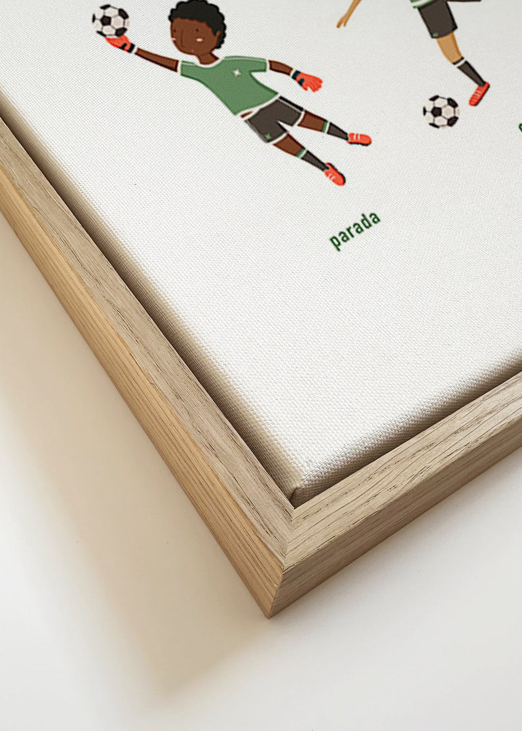 Cuadro deportivo con 5 poses de fútbol – Canvas detail