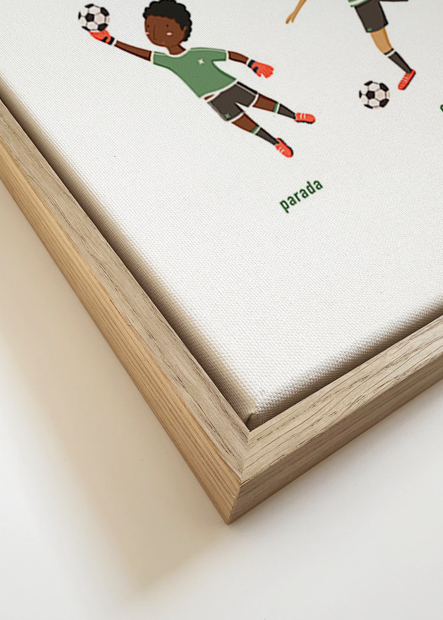 Cuadro deportivo con 5 poses de fútbol – Canvas detail