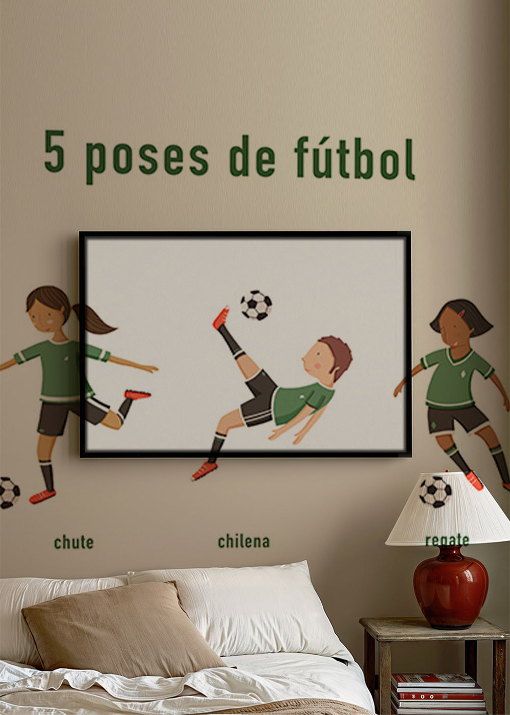 Cuadro deportivo con 5 poses de fútbol – Canvas1