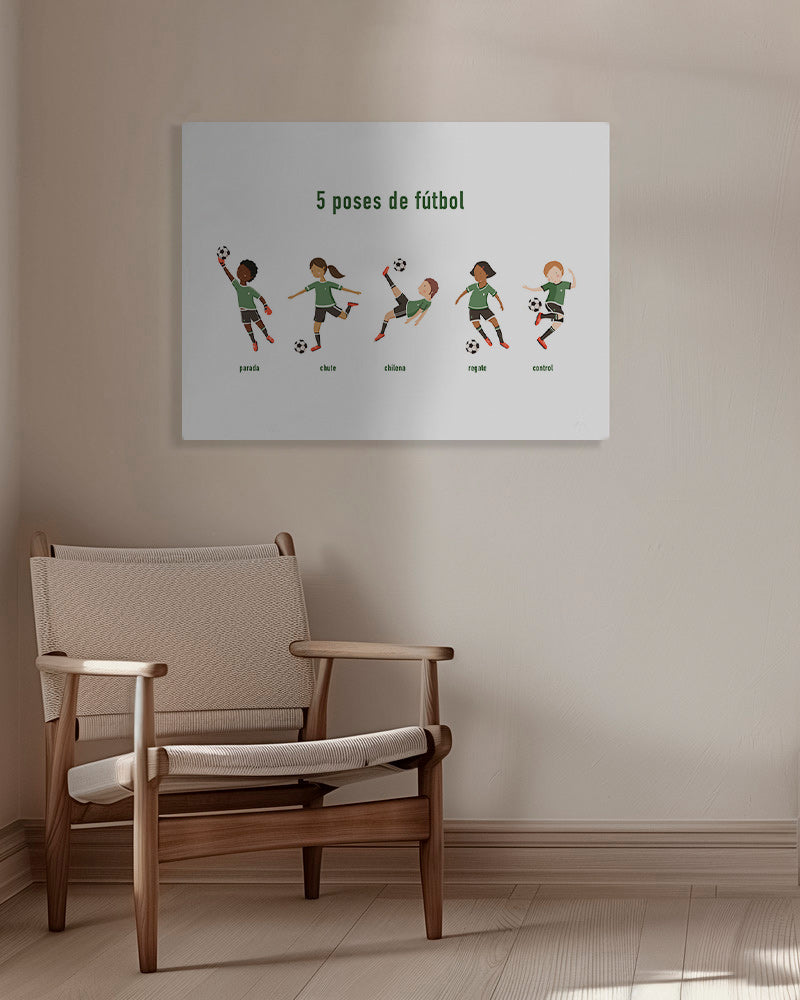 Cuadro deportivo con 5 poses de fútbol – Canvas