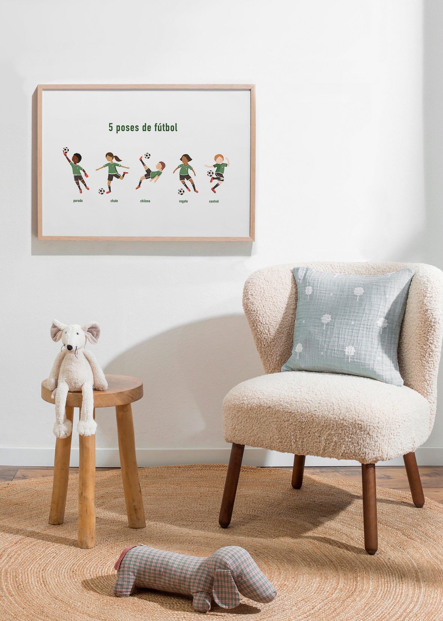 Cuadro deportivo con 5 poses de fútbol – Product1