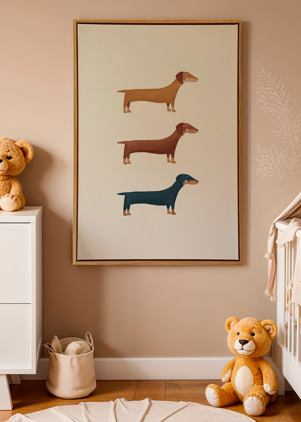 Cuadro de perros salchicha minimalista – Canvas1