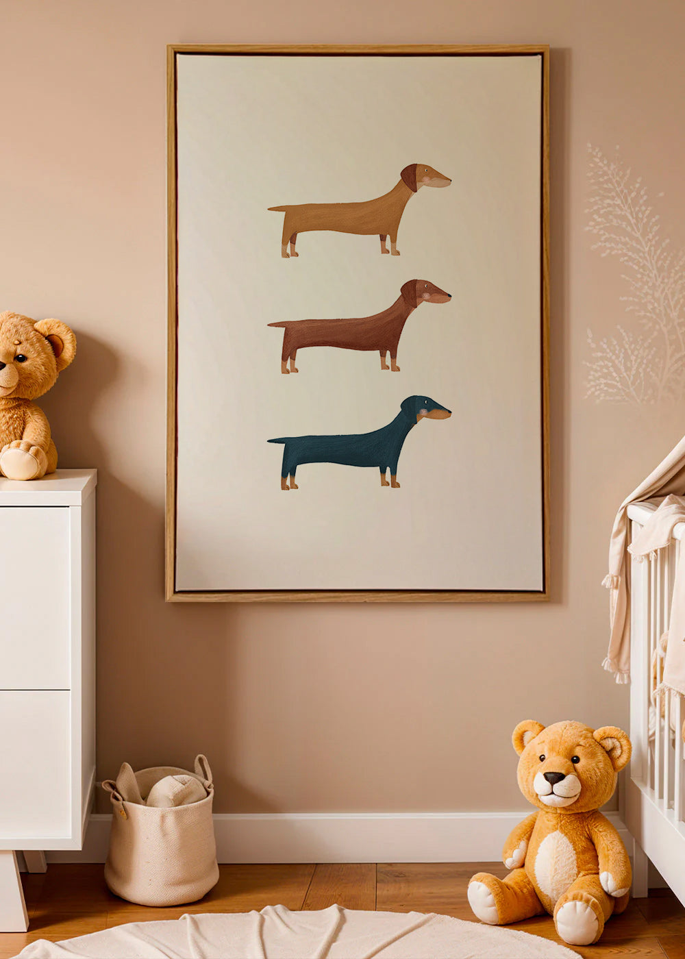 Cuadro de perros salchicha minimalista – Canvas2