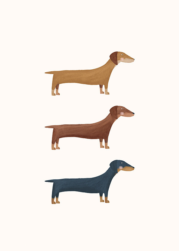 Cuadro de perros salchicha minimalista