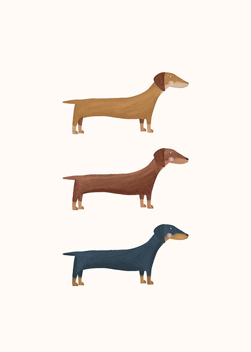 Cuadro de perros salchicha minimalista