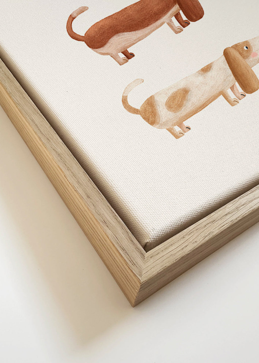 Lámina infantil perros salchicha divertidos – Canvas detail