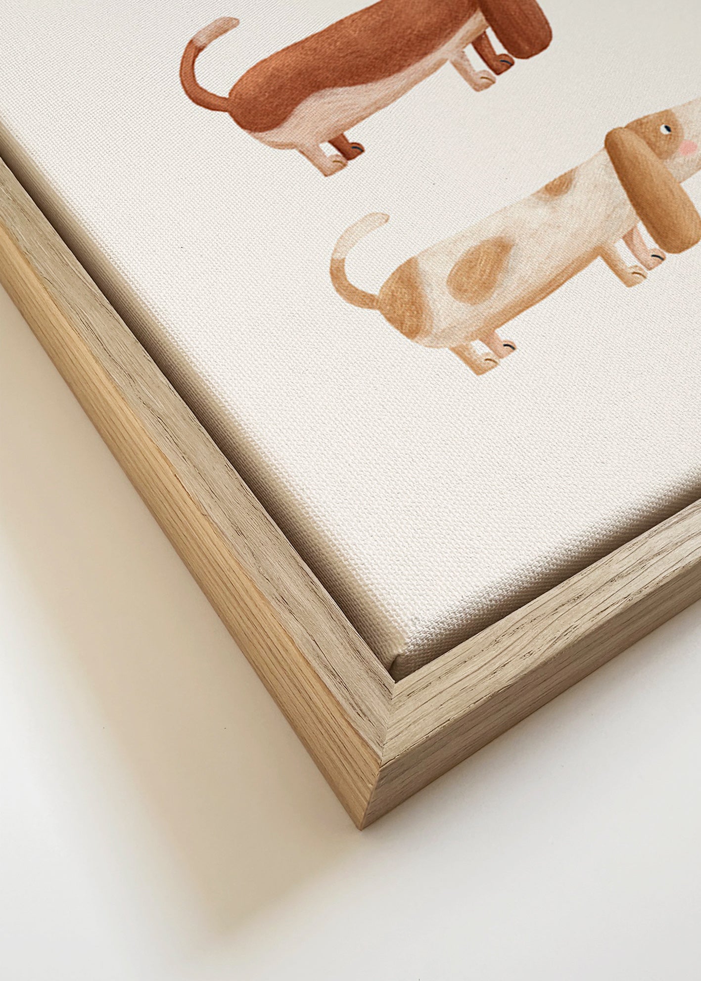 Lámina infantil perros salchicha divertidos – Canvas detail