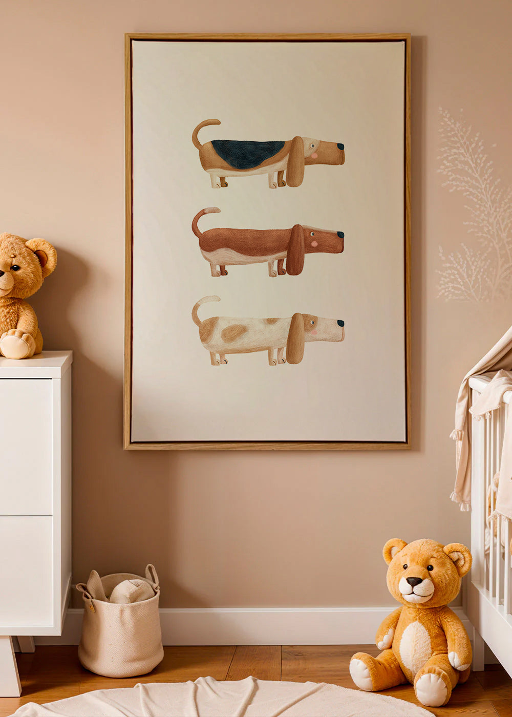 Lámina infantil perros salchicha divertidos – Canvas1