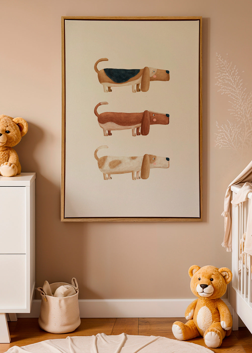Lámina infantil perros salchicha divertidos – Canvas2