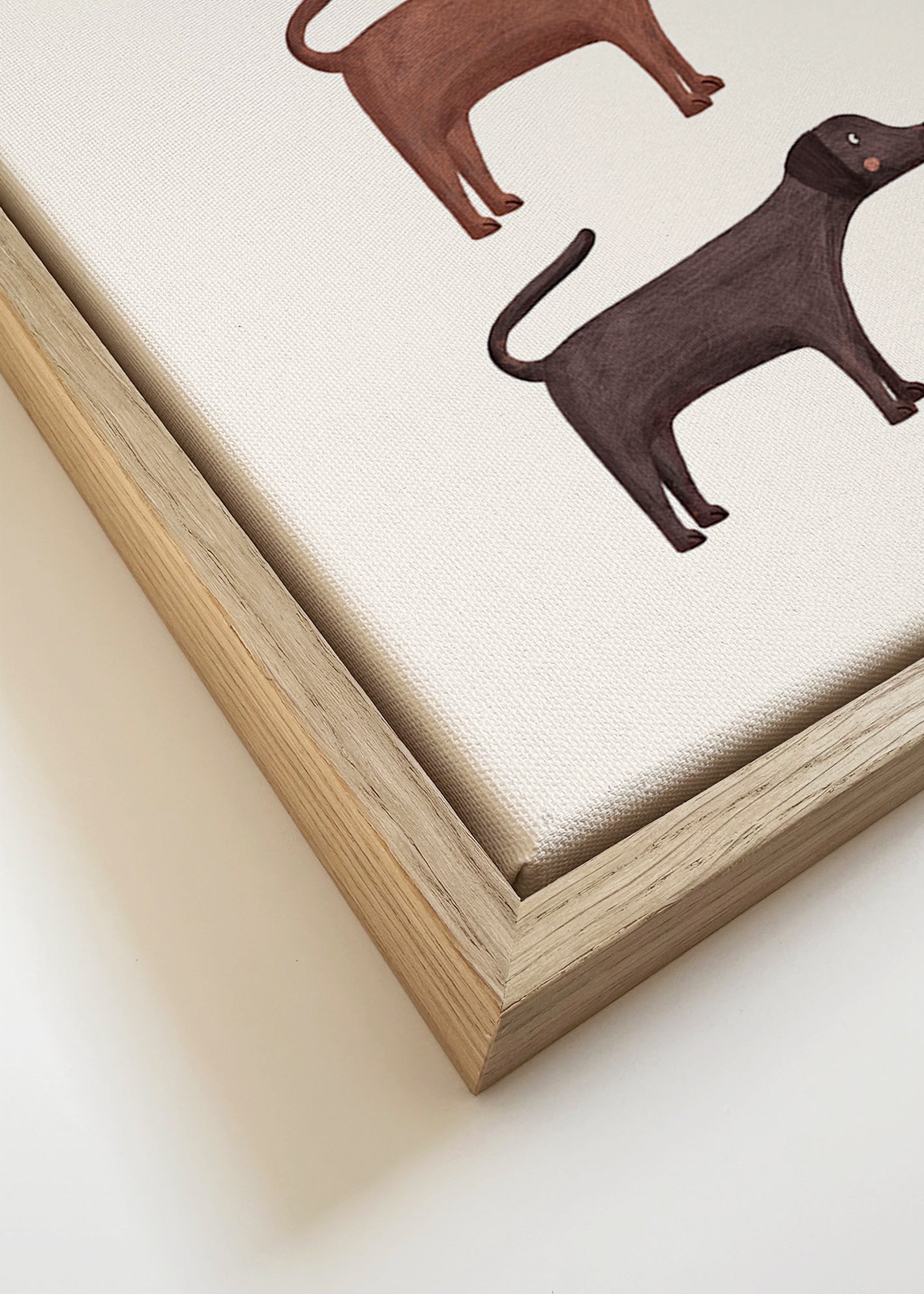 Cuadro tres labradores minimalistas – Canvas detail