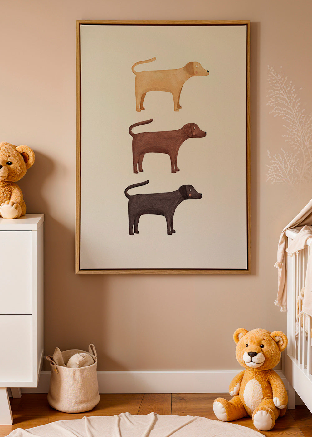 Cuadro tres labradores minimalistas – Canvas1