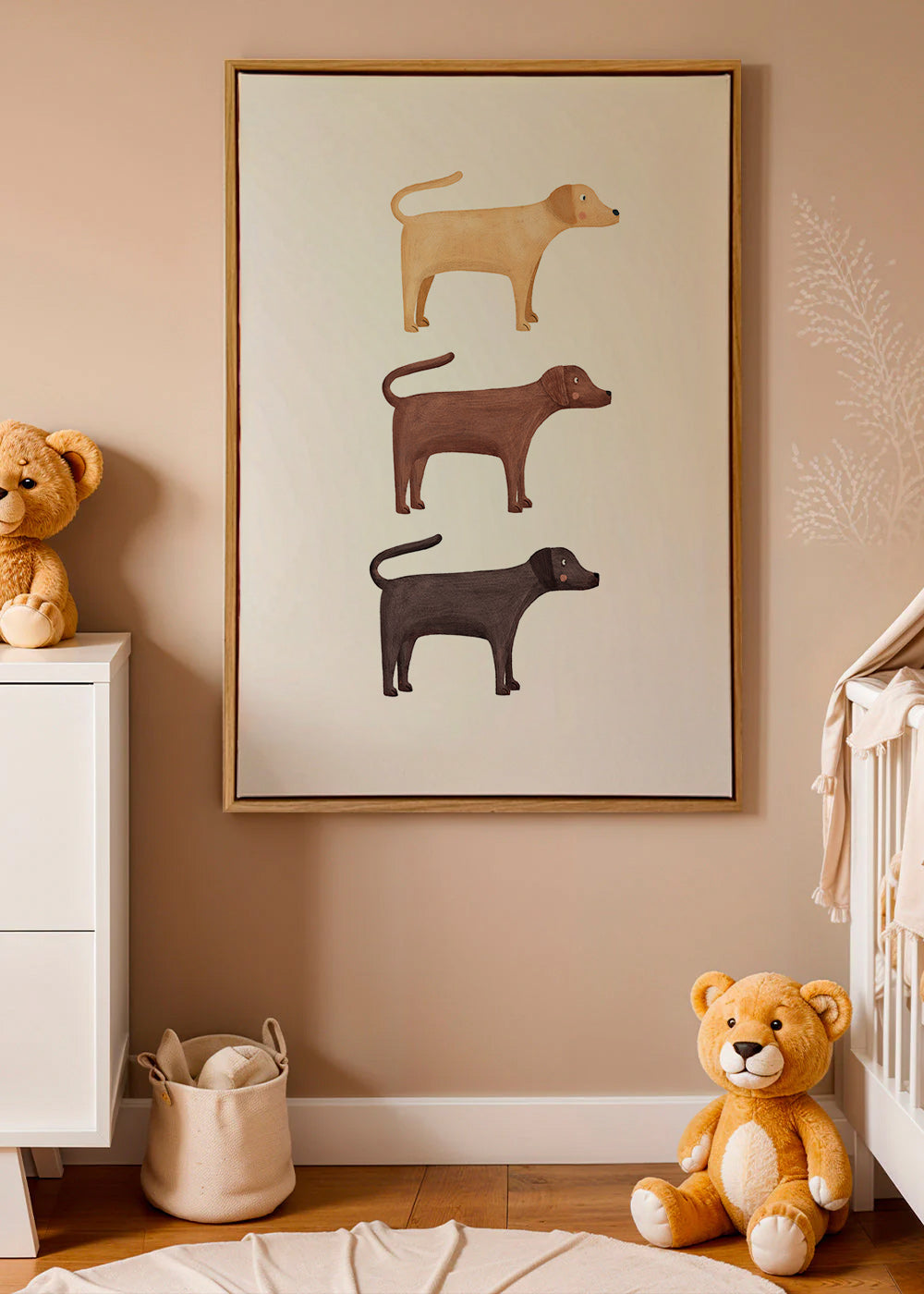 Cuadro tres labradores minimalistas – Canvas2