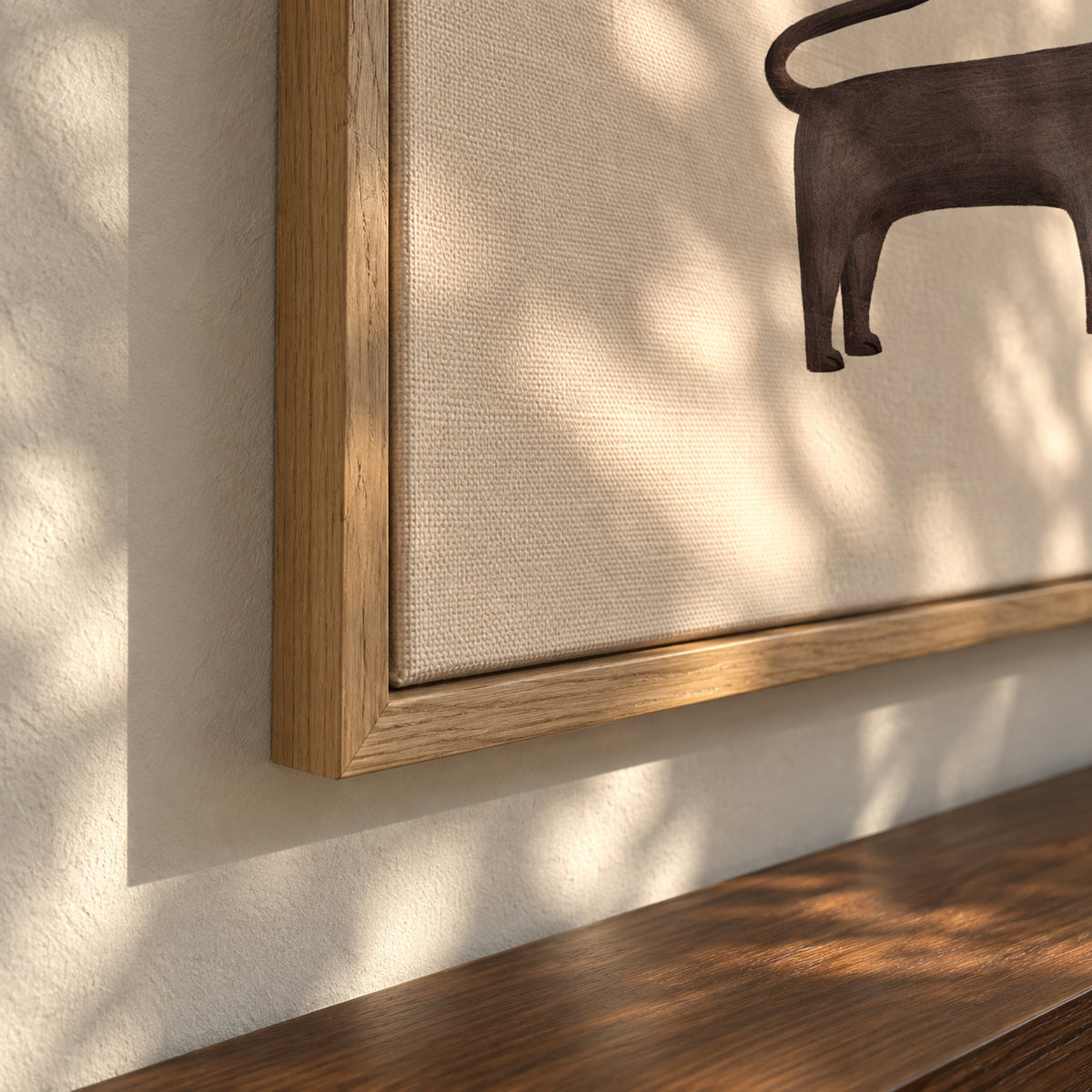 Three Labrador Retriever Dogs - Framed canvas detail