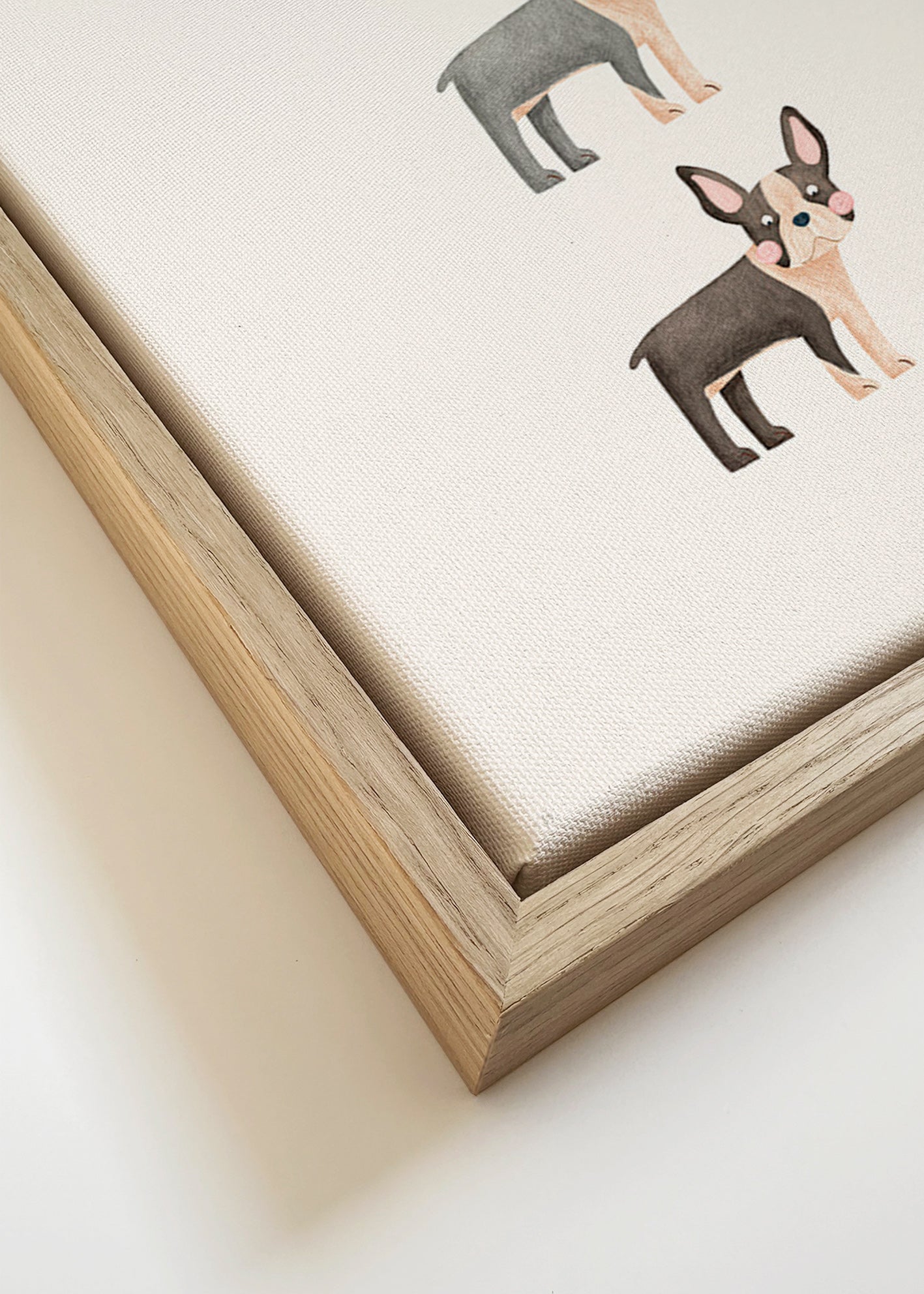 Cuadro Boston Terrier en fila vertical – Canvas detail