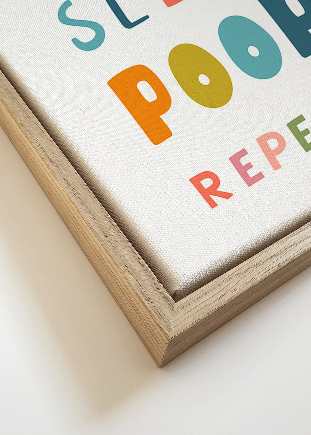 Lámina infantil tipográfica con frase divertida – Canvas detail