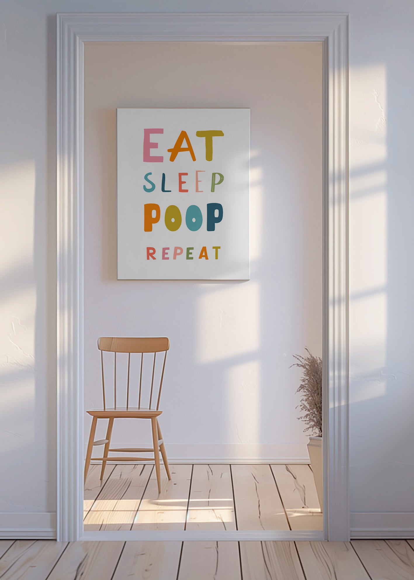 Lámina infantil tipográfica con frase divertida – Canvas