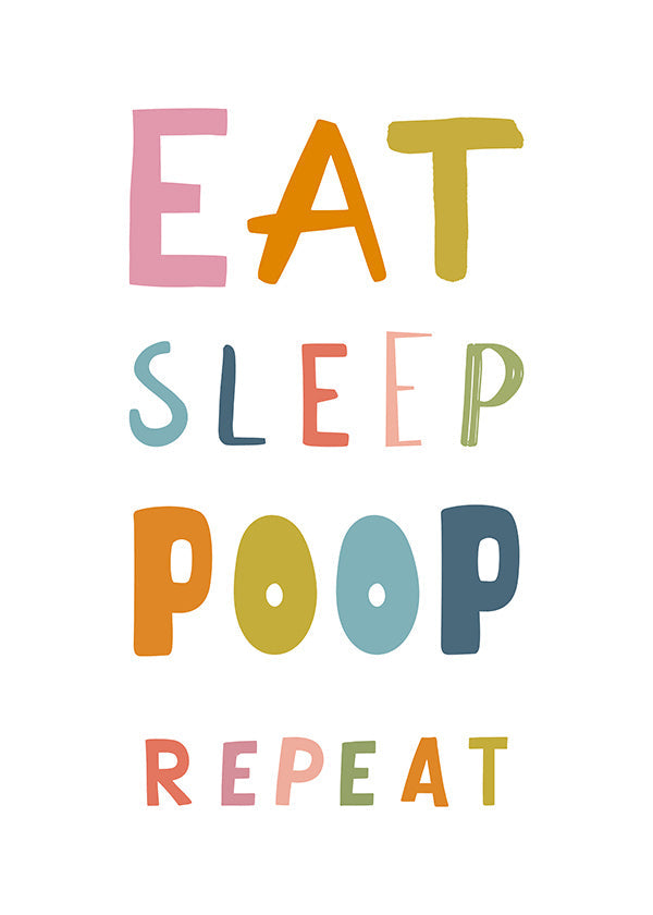 Lámina infantil tipográfica con frase divertida