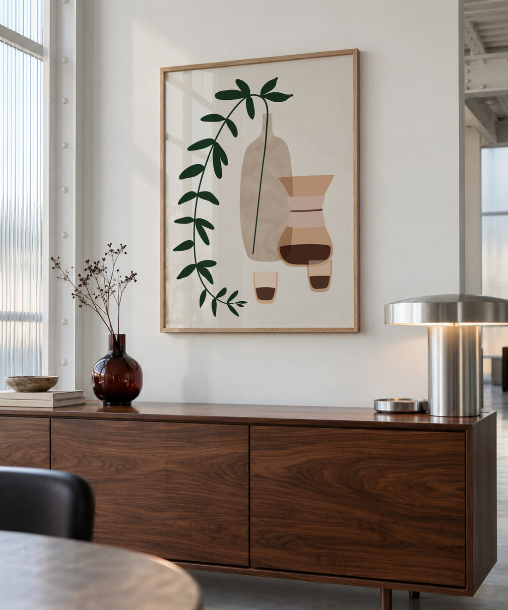 Boho coffee for two - Framed poster in an interior