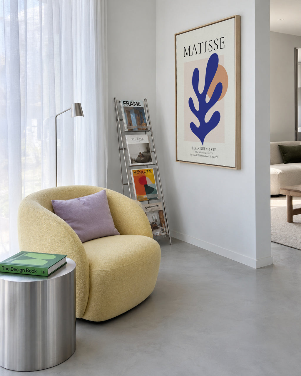 Henri Matisse papiers découpés I - Framed canvas in an interior