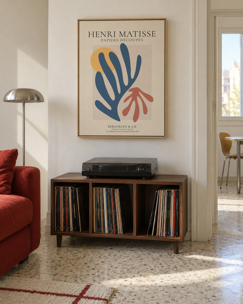 Henri Matisse papiers découpés IV - Framed canvas in an interior