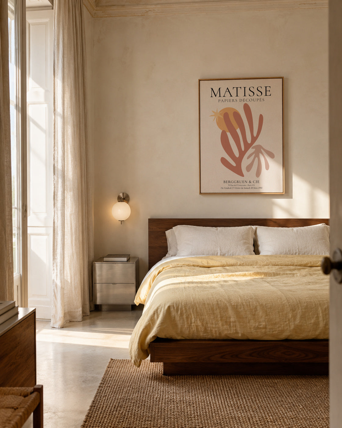 Henri Matisse papiers découpés IX - Framed canvas in an interior