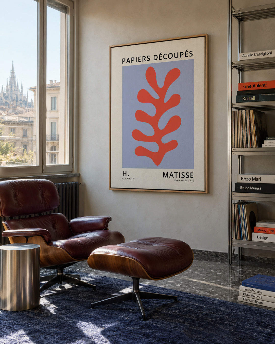 Henri Matisse papiers découpés X - Framed canvas in an interior