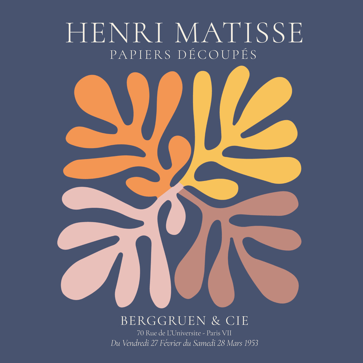 Henri Matisse NAVY papiers découpés II - Unframed art print
