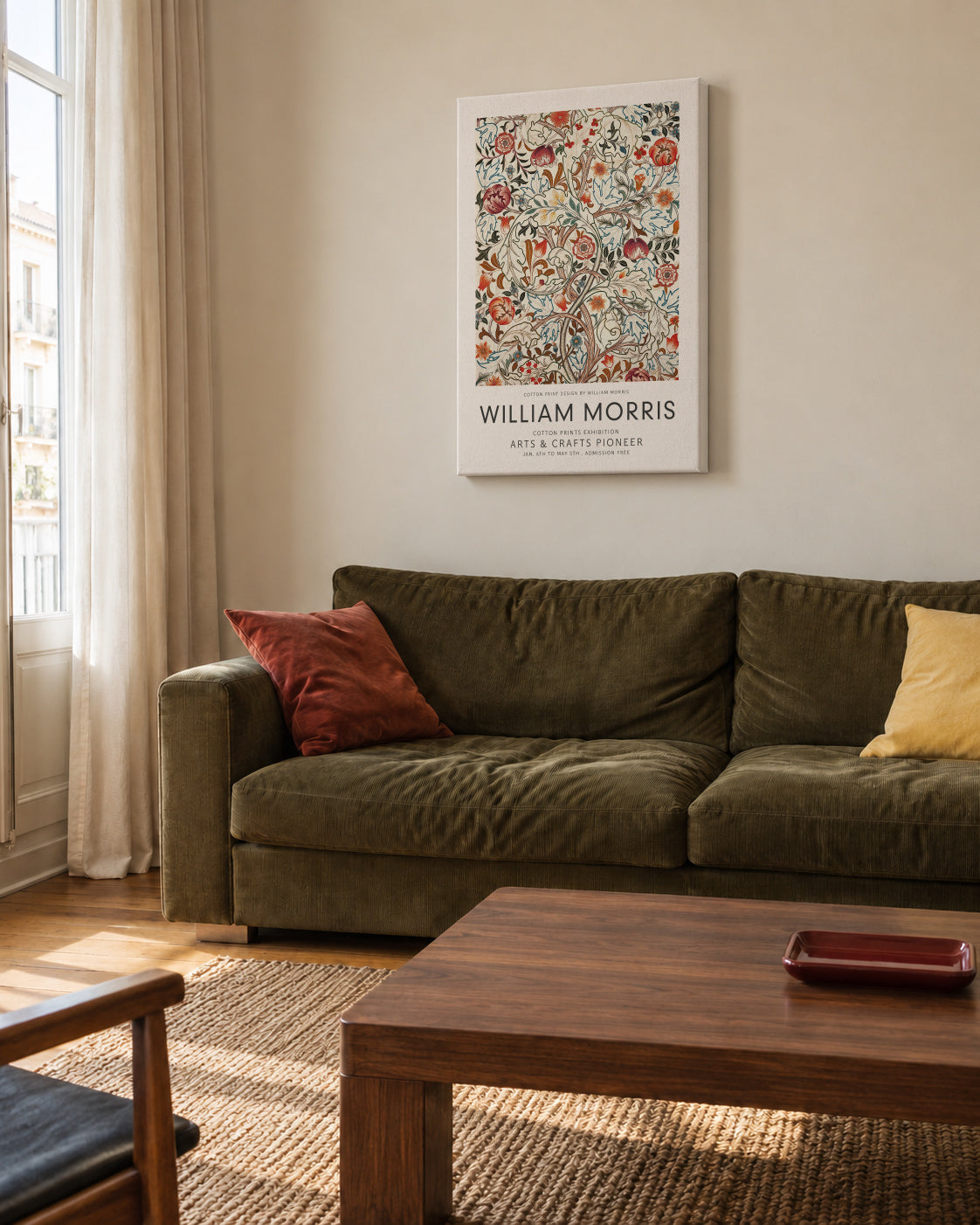 William Morris pattern III - Unframed canvas in an interior