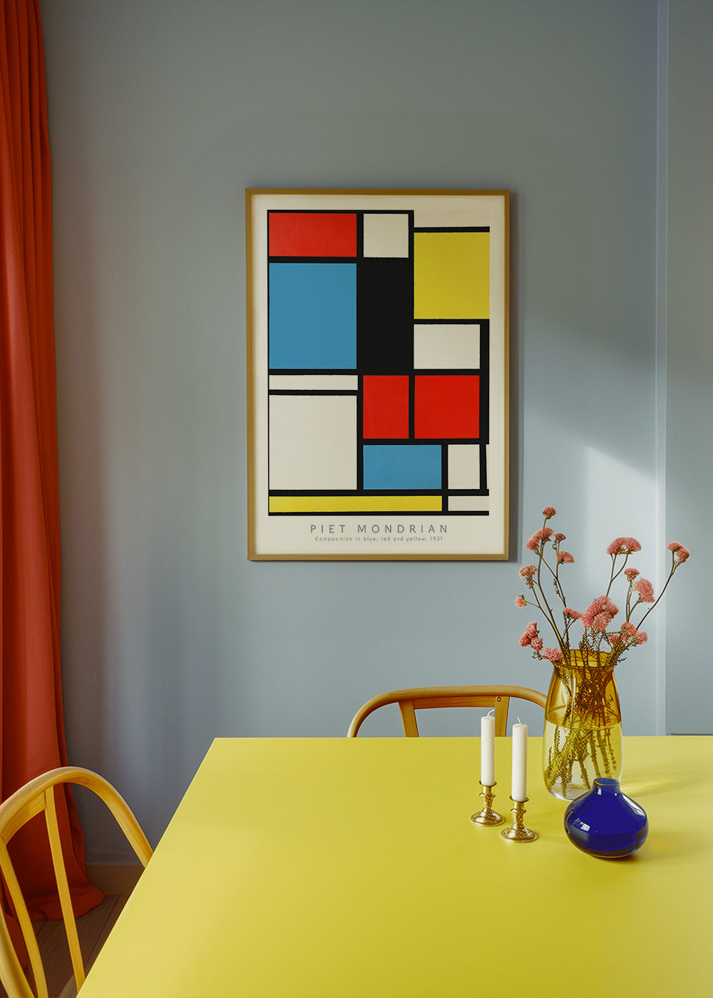 Cuadro geométrico Mondrian en colores primarios | Cuadros modernos