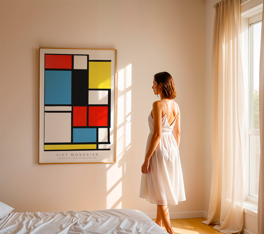 Cuadro geométrico Mondrian en colores primarios | Cuadros modernos